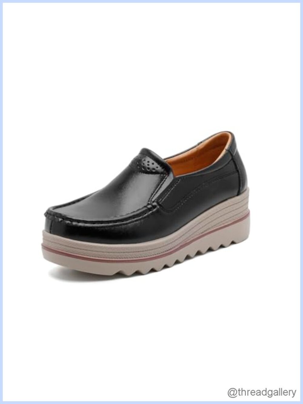 Platform Loafers Faux Leather Slip On Business Casual Women's Shoes